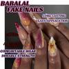 image:imageBABALAL Press on False Nails Medium Almond Fake Nails Pink Heart Cherry Full Cover Stick on Acrylic Glue on Nails for Women 24PcsBNM02