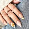 image:imageBABALAL Press on False Nails Medium Almond Fake Nails Pink Heart Cherry Full Cover Stick on Acrylic Glue on Nails for Women 24PcsBNM03flower