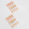 image:imageBABALAL Press on False Nails Medium Almond Fake Nails Pink Heart Cherry Full Cover Stick on Acrylic Glue on Nails for Women 24PcsBNM03flower
