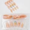 image:imageBABALAL Press on False Nails Medium Almond Fake Nails Pink Heart Cherry Full Cover Stick on Acrylic Glue on Nails for Women 24PcsBNM03flower