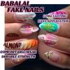 image:imageBABALAL Press on False Nails Medium Almond Fake Nails Pink Heart Cherry Full Cover Stick on Acrylic Glue on Nails for Women 24PcsBNM04