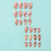image:imageBABALAL Press on False Nails Medium Almond Fake Nails Pink Heart Cherry Full Cover Stick on Acrylic Glue on Nails for Women 24PcsBNM09