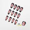 image:imageBABALAL Press on False Nails Medium Almond Fake Nails Pink Heart Cherry Full Cover Stick on Acrylic Glue on Nails for Women 24PcsBNM11