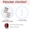 image:imageBABALAL Press on False Nails Medium Almond Fake Nails Pink Heart Cherry Full Cover Stick on Acrylic Glue on Nails for Women 24PcsBNM11