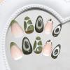 image:imageBABALAL Press on False Nails Medium Almond Fake Nails Pink Heart Cherry Full Cover Stick on Acrylic Glue on Nails for Women 24PcsBNM13
