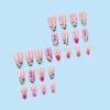 image:imageBABALAL Press on False Nails Medium Almond Fake Nails Pink Heart Cherry Full Cover Stick on Acrylic Glue on Nails for Women 24PcsBNM17