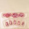 image:imageBABALAL Press on False Nails Medium Almond Fake Nails Pink Heart Cherry Full Cover Stick on Acrylic Glue on Nails for Women 24PcsBNM20