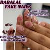 image:imageBABALAL Press on False Nails Medium Almond Fake Nails Pink Heart Cherry Full Cover Stick on Acrylic Glue on Nails for Women 24PcsBNM21