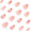 image:imageBABALAL Press on False Nails Medium Almond Fake Nails Pink Heart Cherry Full Cover Stick on Acrylic Glue on Nails for Women 24PcsBNM21