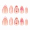 image:imageBABALAL Press on False Nails Medium Almond Fake Nails Pink Heart Cherry Full Cover Stick on Acrylic Glue on Nails for Women 24PcsBNM21