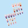 image:imageBABALAL Press on False Nails Medium Almond Fake Nails Pink Heart Cherry Full Cover Stick on Acrylic Glue on Nails for Women 24PcsBNQ05flower