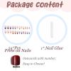 image:imageBABALAL Press on False Nails Medium Almond Fake Nails Pink Heart Cherry Full Cover Stick on Acrylic Glue on Nails for Women 24PcsBNQ05flower