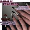 image:imageBABALAL Stiletto Press on Nails Long Fake Nails Black Red Glue on Nails Almond Acrylic Nails with Goth Design Stick on Nails for Women and Girls 24PcsNq205bw