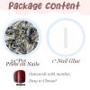 image:imageBABALAL Stiletto Press on Nails Long Fake Nails Black Red Glue on Nails Almond Acrylic Nails with Goth Design Stick on Nails for Women and Girls 24PcsNq203gresil