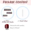 image:imageBABALAL Stiletto Press on Nails Long Fake Nails Black Red Glue on Nails Almond Acrylic Nails with Goth Design Stick on Nails for Women and Girls 24PcsNq203darkred