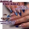 image:imageBABALAL Stiletto Press on Nails Long Fake Nails Black Red Glue on Nails Almond Acrylic Nails with Goth Design Stick on Nails for Women and Girls 24PcsNq202blue