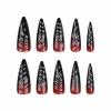 image:imageBABALAL Stiletto Press on Nails Long Fake Nails Black Red Glue on Nails Almond Acrylic Nails with Goth Design Stick on Nails for Women and Girls 24PcsNq203darkred