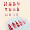 image:imageBABALAL Stiletto Press on Nails Long Fake Nails Black Red Glue on Nails Almond Acrylic Nails with Goth Design Stick on Nails for Women and Girls 24PcsNq205red