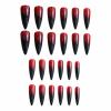 image:imageBABALAL Stiletto Press on Nails Long Fake Nails Black Red Glue on Nails Almond Acrylic Nails with Goth Design Stick on Nails for Women and Girls 24PcsNq205bb