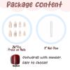 image:imageBABALAL Stiletto Press on Nails Long Fake Nails White French Glue on 3d Bow Heart Design Almond Stick on Acrylic Nails for Women and Girls 24Pcs