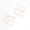 image:imageBABALAL Stiletto Press on Nails Long Fake Nails White French Glue on 3d Bow Heart Design Almond Stick on Acrylic Nails for Women and Girls 24Pcs