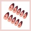 image:imageBABALAL Valentines Press on Nails Medium Almond  Red Glitter Fake Nails Sparkly Glossy Full Cover Acrylic Nails with Heart Branch Designs Reusable Glue on for Women 24PcsBNUA104