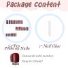 image:imageBABALAL Valentines Press on Nails Medium Almond  Red Glitter Fake Nails Sparkly Glossy Full Cover Acrylic Nails with Heart Branch Designs Reusable Glue on for Women 24PcsBNUA110