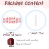 image:imageBABALAL Valentines Press on Nails Medium Almond  Red Glitter Fake Nails Sparkly Glossy Full Cover Acrylic Nails with Heart Branch Designs Reusable Glue on for Women 24PcsBNUA112
