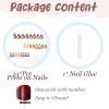 image:imageBABALAL Valentines Press on Nails Medium Almond  Red Glitter Fake Nails Sparkly Glossy Full Cover Acrylic Nails with Heart Branch Designs Reusable Glue on for Women 24PcsBNUA120