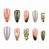 image:imageBABALAL Valentines Press on Nails Medium Almond  Red Glitter Fake Nails Sparkly Glossy Full Cover Acrylic Nails with Heart Branch Designs Reusable Glue on for Women 24PcsBNUA118