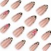 image:imageBABALAL Valentines Press on Nails Medium Almond  Red Glitter Fake Nails Sparkly Glossy Full Cover Acrylic Nails with Heart Branch Designs Reusable Glue on for Women 24PcsBNUA123