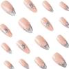 image:imageBABALAL Valentines Press on Nails Medium Almond  Red Glitter Fake Nails Sparkly Glossy Full Cover Acrylic Nails with Heart Branch Designs Reusable Glue on for Women 24PcsBNUA124