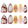 image:imageBABALAL Valentines Press on Nails Medium Almond  Red Glitter Fake Nails Sparkly Glossy Full Cover Acrylic Nails with Heart Branch Designs Reusable Glue on for Women 24PcsBNUA120
