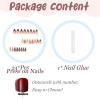 image:imageBABALAL Valentines Press on Nails Medium Almond  Red Glitter Fake Nails Sparkly Glossy Full Cover Acrylic Nails with Heart Branch Designs Reusable Glue on for Women 24PcsBNUA109