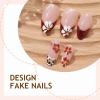 image:imageBABALAL Valentines Press on Nails Medium Almond  Red Glitter Fake Nails Sparkly Glossy Full Cover Acrylic Nails with Heart Branch Designs Reusable Glue on for Women 24PcsBNUA107