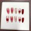 image:imageBABALAL Valentines Press on Nails Medium Almond  Red Glitter Fake Nails Sparkly Glossy Full Cover Acrylic Nails with Heart Branch Designs Reusable Glue on for Women 24PcsBNUA115
