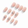 image:imageBABALAL Valentines Press on Nails Medium Almond  Red Glitter Fake Nails Sparkly Glossy Full Cover Acrylic Nails with Heart Branch Designs Reusable Glue on for Women 24PcsBNUA124