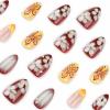 image:imageBABALAL Valentines Press on Nails Medium Almond  Red Glitter Fake Nails Sparkly Glossy Full Cover Acrylic Nails with Heart Branch Designs Reusable Glue on for Women 24PcsBNUA120