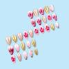 image:imageBABALAL Valentines Press on Nails Medium Almond  Red Glitter Fake Nails Sparkly Glossy Full Cover Acrylic Nails with Heart Branch Designs Reusable Glue on for Women 24PcsBNUA119