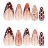 image:imageBABALAL Valentines Press on Nails Medium Almond  Red Glitter Fake Nails Sparkly Glossy Full Cover Acrylic Nails with Heart Branch Designs Reusable Glue on for Women 24PcsBNUA109