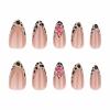 image:imageBABALAL Valentines Press on Nails Medium Almond  Red Glitter Fake Nails Sparkly Glossy Full Cover Acrylic Nails with Heart Branch Designs Reusable Glue on for Women 24PcsBNUA123
