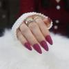 image:imageBABALAL Almond Press on Fake Nails Medium Purple Glitter Glue on Stiletto Acrylic Nails 24Pcs Bling False Nails with Glue