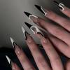 image:imageBABALAL Stiletto Press on Nails Long Fake Nails Black Red Glue on Nails Almond Acrylic Nails with Goth Design Stick on Nails for Women and Girls 24PcsNq205bw