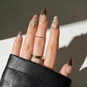 image:imageBABALAL Valentines Press on Nails Medium Almond  Red Glitter Fake Nails Sparkly Glossy Full Cover Acrylic Nails with Heart Branch Designs Reusable Glue on for Women 24PcsBNUA101