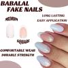 image:imageBABALAL Press on Nails 24pcs Almond Stiletto False Nails Medium White Acrylic for Women and Girls
