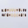image:imageBABALAL Press on Nails Almond Medium Fake Nails Blue Glue on Ombre Flower Design Supplies Art 24Pcs Glossy Acrylic False Nails for Women GirlsBNYA102