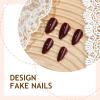 image:imageBABALAL Press on Nails Almond Medium Fake Nails Blue Glue on Ombre Flower Design Supplies Art 24Pcs Glossy Acrylic False Nails for Women GirlsBNYA104