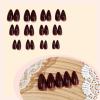 image:imageBABALAL Press on Nails Almond Medium Fake Nails Blue Glue on Ombre Flower Design Supplies Art 24Pcs Glossy Acrylic False Nails for Women GirlsBNYA104