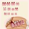 image:imageBABALAL Press on Nails Almond Medium Fake Nails Blue Glue on Ombre Flower Design Supplies Art 24Pcs Glossy Acrylic False Nails for Women GirlsBNYA106