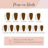 image:imageBABALAL Press on Nails Almond Medium Fake Nails Blue Glue on Ombre Flower Design Supplies Art 24Pcs Glossy Acrylic False Nails for Women GirlsBNYA106